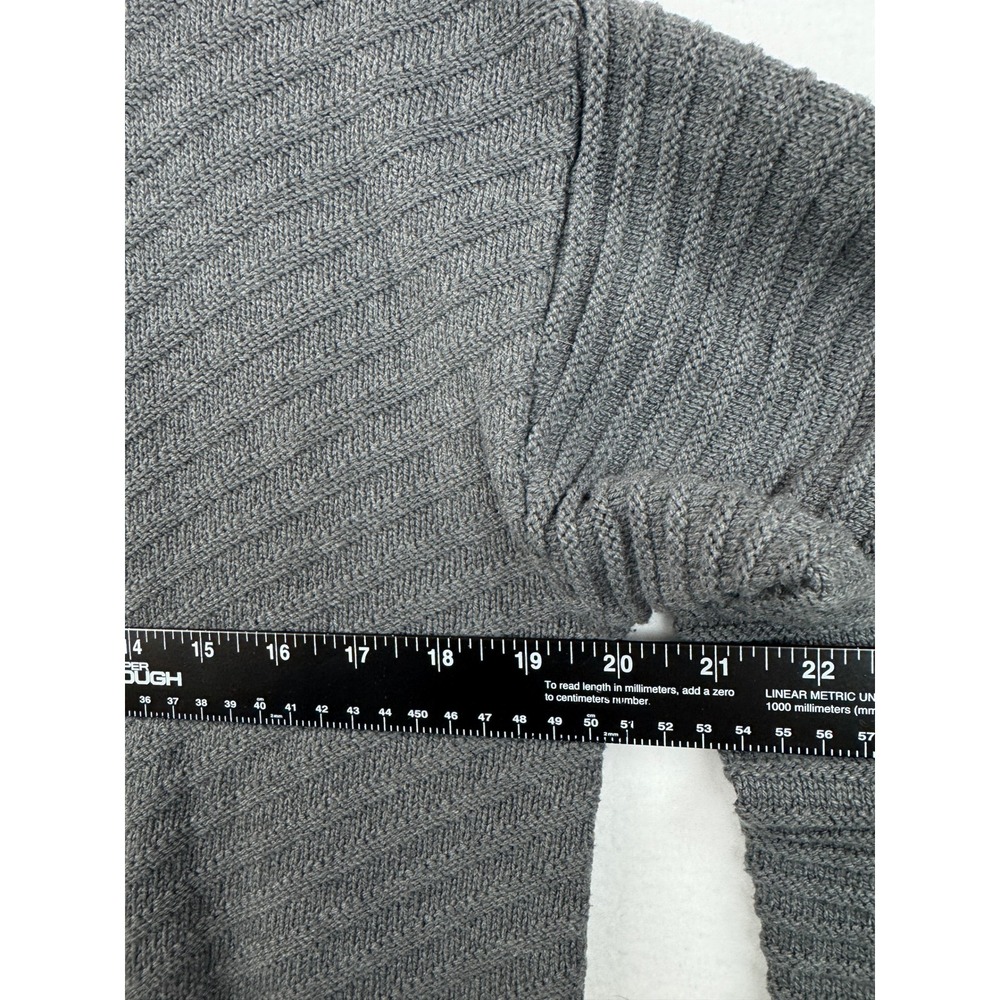 Style‎ & Co Sweater Womens Medium Gray Cowl Mock Neck Ribbed Side Slit Tunic - Picture 6 of 9